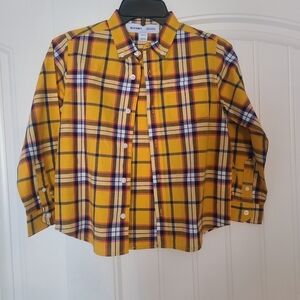 Old Navy Boys Vibrant Yellow Plaid Button-Down Shirt